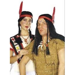 PERRUQUE LONGUE TRESSE NOIR INDIEN/ INDIENNE