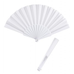 EVENTAIL EN TISSU BLANC 23 CM