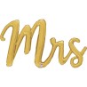 BALLON METALLIQUE Mrs EN OR LETTRES CURSIVES  99 CM  BALLON METALLIQUE Mrs EN OR LETTRES CURSIVES  99 CM