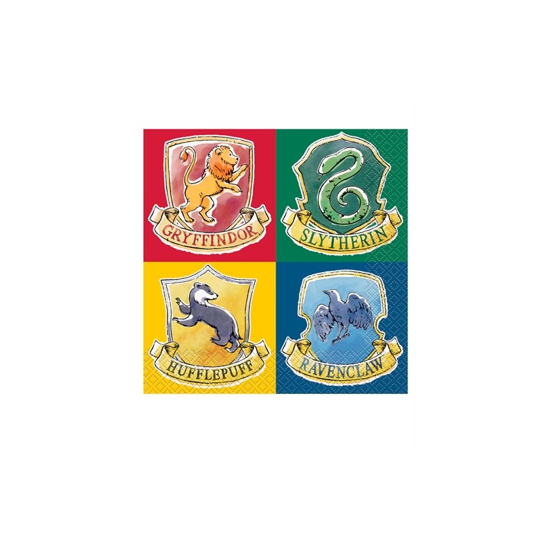 16 SERVIETTES HARRY POTTER POUDLARD 33 X 33 CM