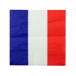 20 SERVIETTES DRAPEAU FRANCE 33 X 33 CM 