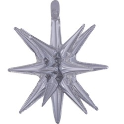BALLON METALLIQUE ETOILE ARGENT G40 45 X 50 CM 