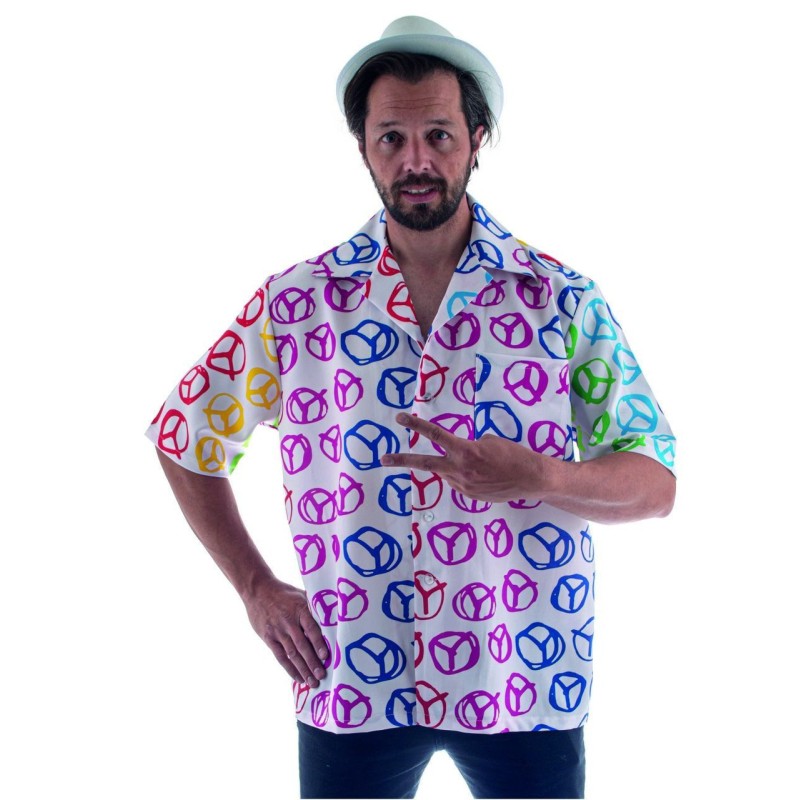 CHEMISE MOTIFS PEACE AND LOVE TAILLE 52-54