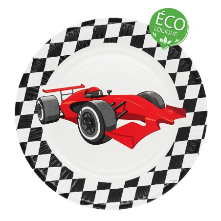 8 ASSIETTES RACING VOITURE F1 23 CM 