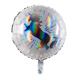 BALLON METALLIQUE ROND LICORNE 54 CM 