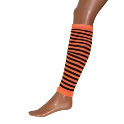 GUETRES OU JAMBIERES NOIR RAYE ORANGE