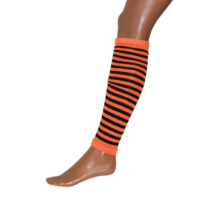 GUETRES OU JAMBIERES NOIR RAYE ORANGE 