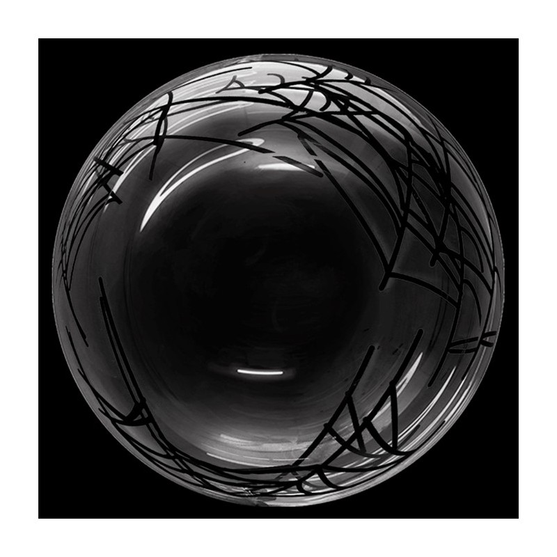 BALLON BOBO BUBBLE DECO MOTIFS NOIRS TOILE D'ARAIGNEE 45 CM