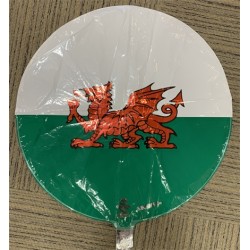 BALLON METALLIQUE ROND DRAPEAU DU PAYS DE GALLES 46 CM 