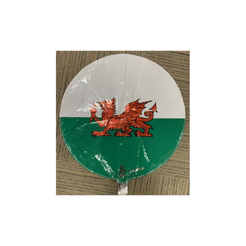 BALLON METALLIQUE ROND DRAPEAU DU PAYS DE GALLES 46 CM 