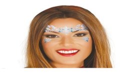 BIJOUX OU STRASS DE VISAGE DIAMANT BLEU ET BLANC