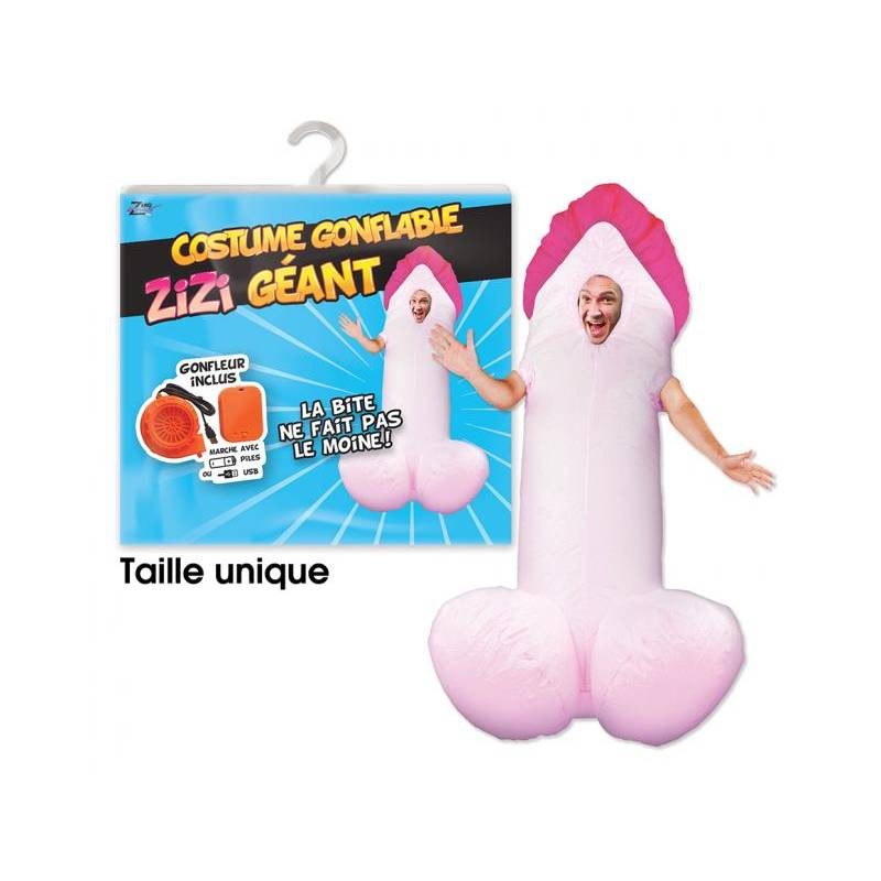 DEGUISEMENT ZIZI GEANT GONFLABLE TAILLE UNIQUE 