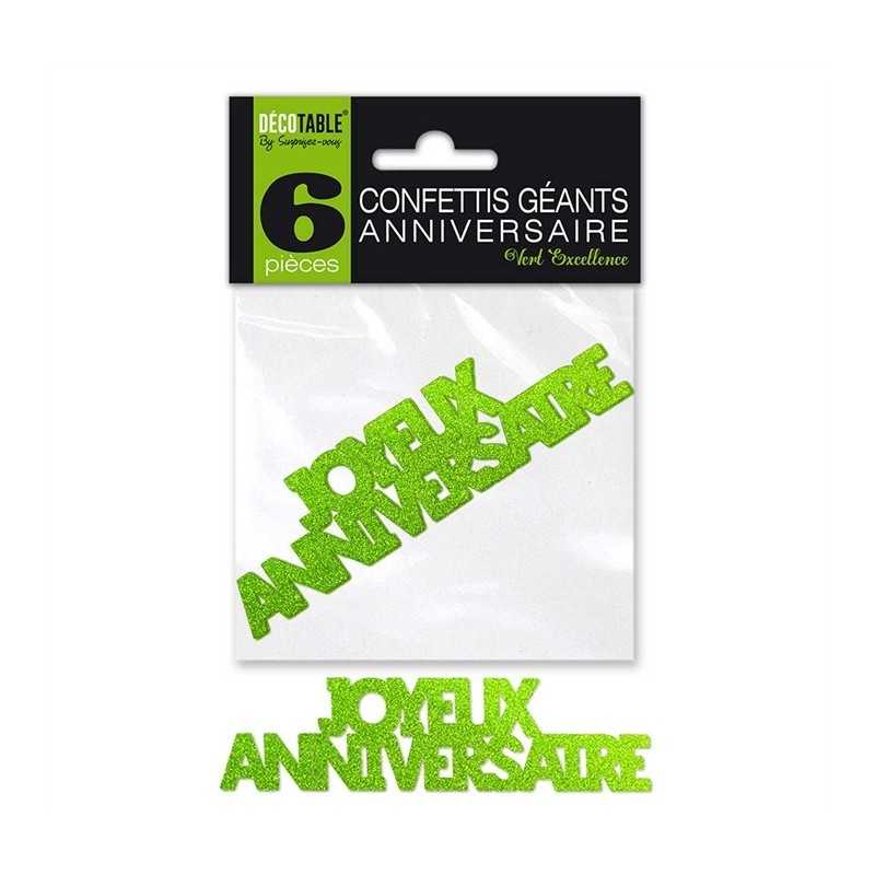 CONFETTIS DE TABLE JOYEUX ANNIVERSAIRE VERT