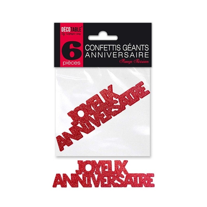 CONFETTIS DE TABLE JOYEUX ANNIVERSAIRE ROUGE CONFETTIS DE TABLE JOYEUX ANNIVERSAIRE ROUGE