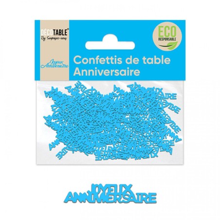 CONFETTIS DE TABLE JOYEUX ANNIVERSAIRE BLEU