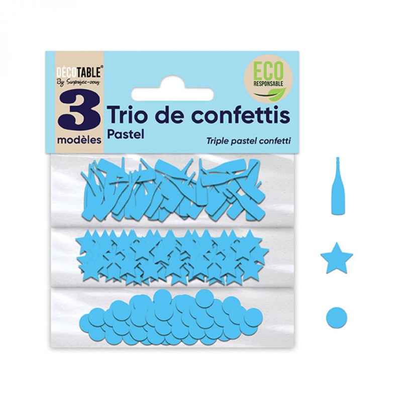 TRIO CONFETTIS DE TABLE BLEU