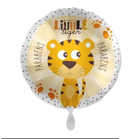 BALLON METALLIQUE ROND LITTLE TIGER PARABENS 43 CM