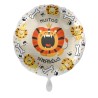 BALLON METALLIQUE ROND TIGRE MUITOS PARABENS 43 CM