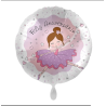 BALLON METALLIQUE ROND DANSEUSE BALLERINE FELIZ ANIVERSARIO 43 CM 