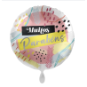 BALLON METALLIQUE MULTICOULEURS MUITOS PARABENS 43 CM 