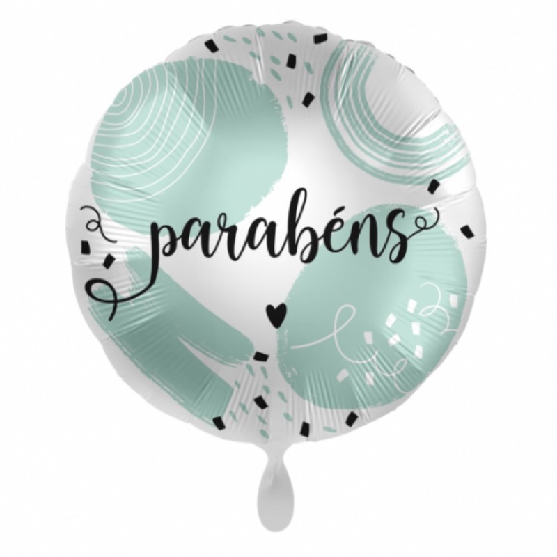 BALLON METALLIQUE ROND MENTHE PARABENS 43 CM  BALLON METALLIQUE ROND MENTHE PARABENS 43 CM