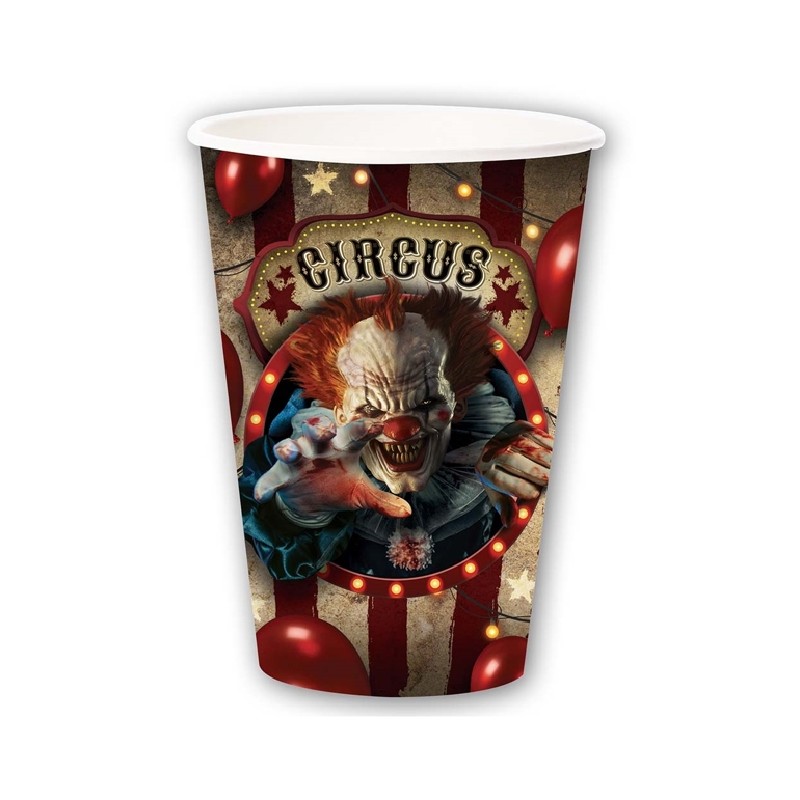 6 GOBELETS CIRQUE HALLOWEEN  355 ML 