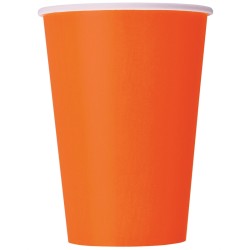 8 GOBELETS CARTON ORANGE 21 CL 