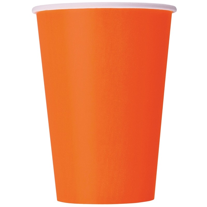 8 GOBELETS CARTON ORANGE 21 CL 