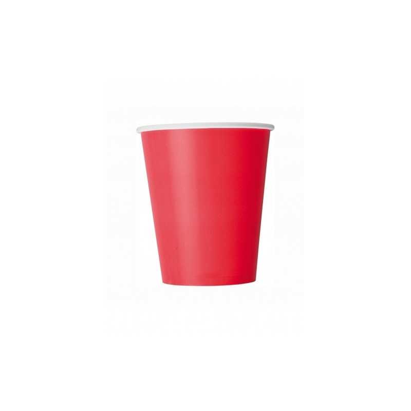 8 GOBELETS CARTON ROUGE 21 CL 