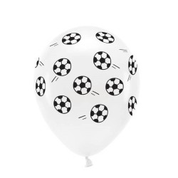 6 BALLONS LATEX 11" NOIR ET BLANC FOOT