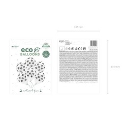 6 BALLONS LATEX 11" NOIR ET BLANC FOOT