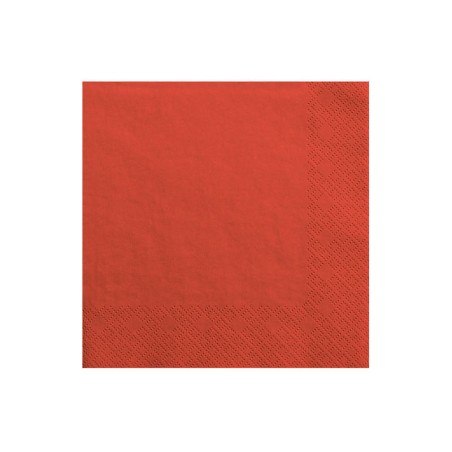 20 SERVIETTES ROUGE 33 X 33 CM