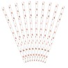 10 PAILLES PAPIER BLANC ET COEUR ROSE GOLD 