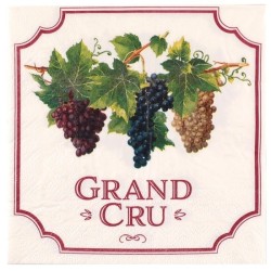 20 SERVIETTES VITICOLE 33 X 33 CM