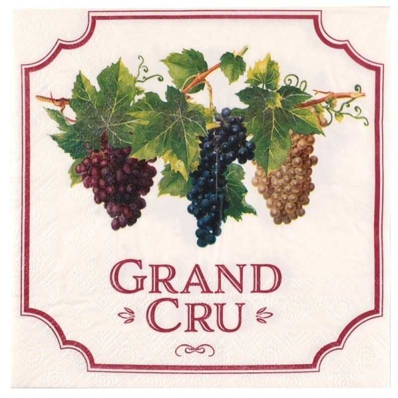 20 SERVIETTES VITICOLE 33 X 33 CM