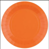 10 ASSIETTES CARTON RONDE ORANGE 22 CM 