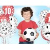 6 BALLONS LATEX 11" NOIR ET BLANC FOOTBALEUR