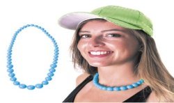 COLLIER PERLE BLEU NEON