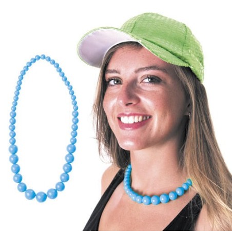 COLLIER PERLE BLEU NEON