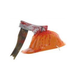 CASQUE DE CHANTIER AVEC HACHE