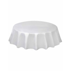 NAPPE RONDE  EN PLASTIQUE BLANC 213 CM DE DIAMETRE 