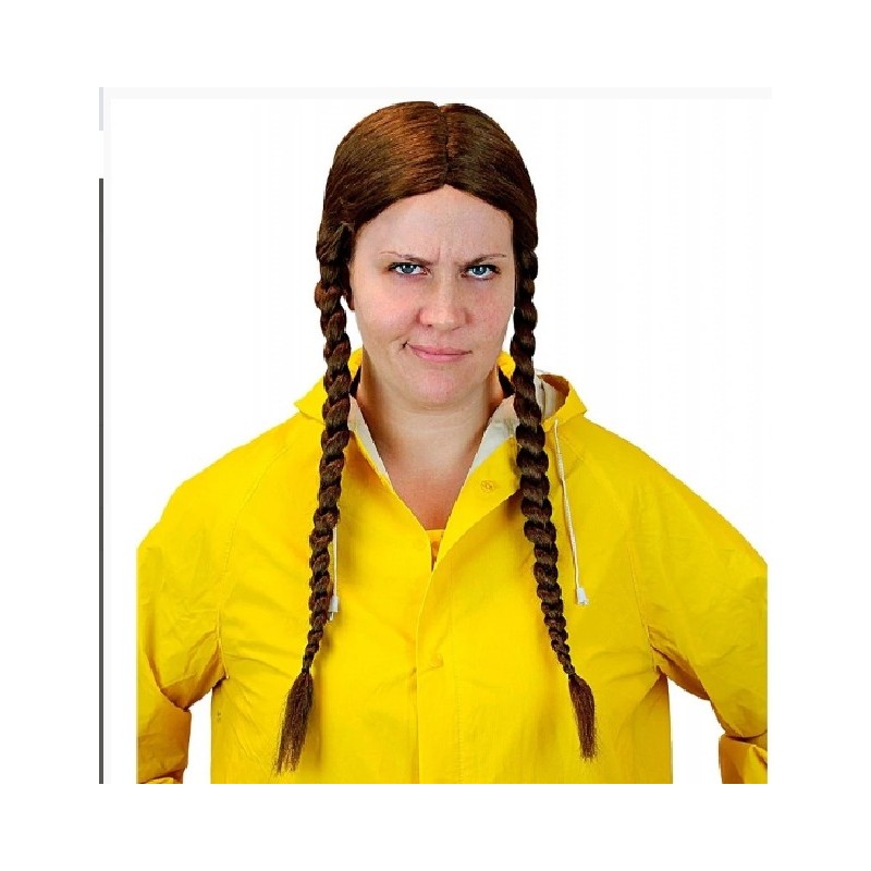 PERRUQUE NOIR AVEC TRESSES  PERRUQUE NOIR AVEC TRESSES