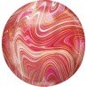 BALLON METALIQUE ORBZ MARBE ROUGE 38 X 40 CM