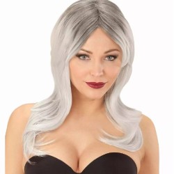 PERRUQUE LONGUE LINDSAY NOIR ET GRISE