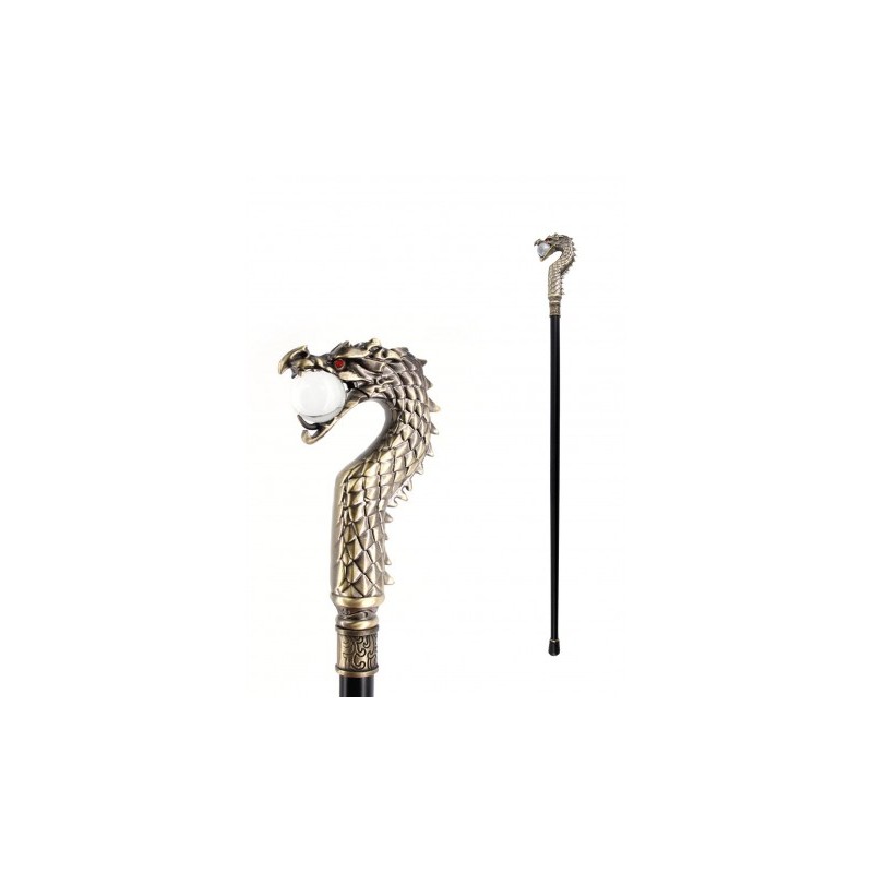 CANNE DRAGON AVEC BOULE 93 CM METAL