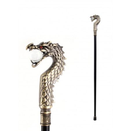 CANNE DRAGON AVEC BOULE 93 CM METAL