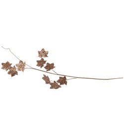 BRANCHE FEUILLES D ERABLE PAILLETTES CHOCOLAT 75 CM