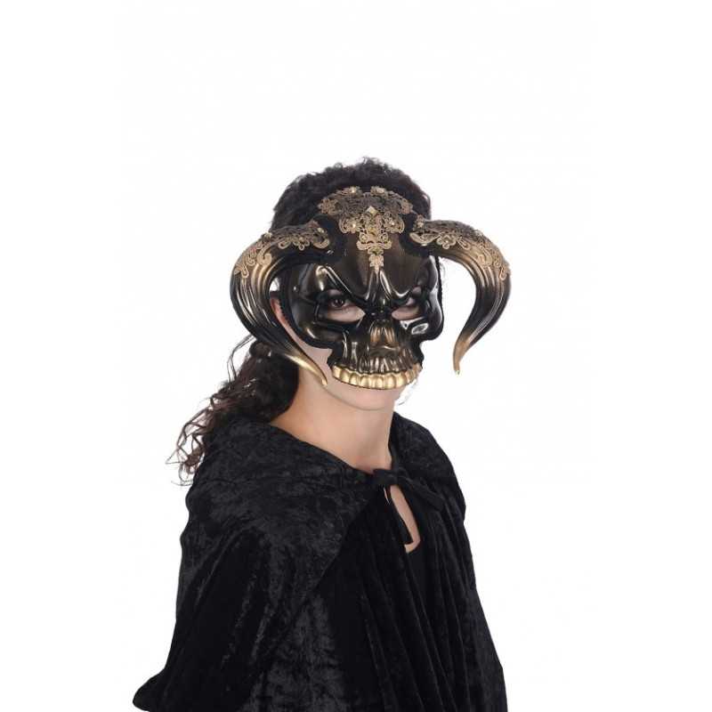 MASQUE TETE DE MORT MINOTAURE BRONZE BRANCHE DE LUNETTES