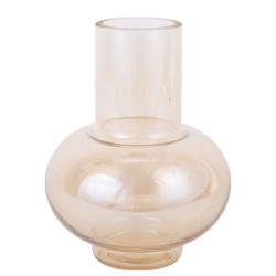 VASE ALLONGE VERRE FUME AMBRE DIAM 17 X 23 CM