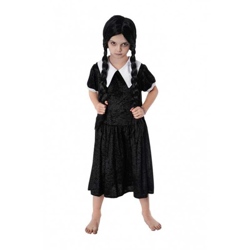 DEGUISEMENT ROBE NOIRE ELVIRA ADAMS MERCREDI TAILLE 116 CM